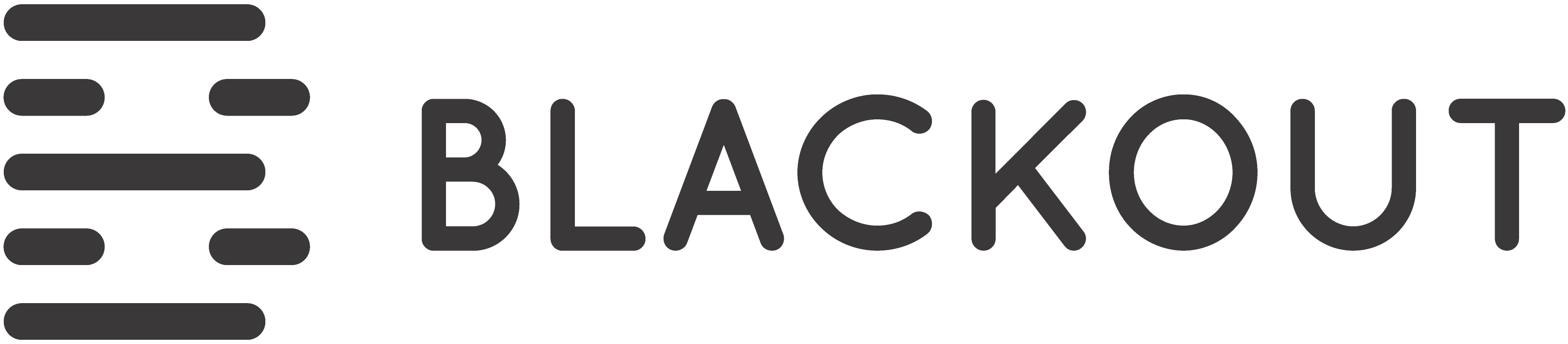 The Blackout product logo with black text.